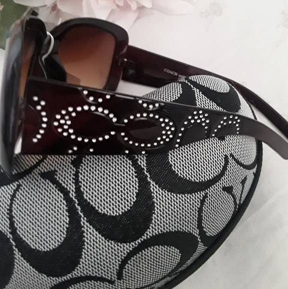 COACH BROWN MONOGRAM SUNGLASSES - Picture 3 of 11